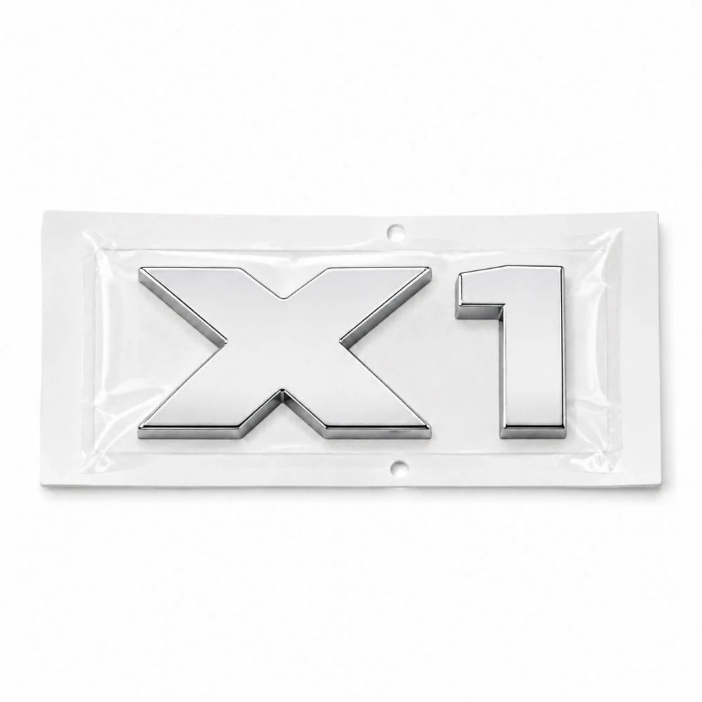 Emblema X1 cromado para portón trasero de BMW estilo M Lite