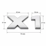 Emblema X1 cromado para portón trasero de BMW estilo M Lite