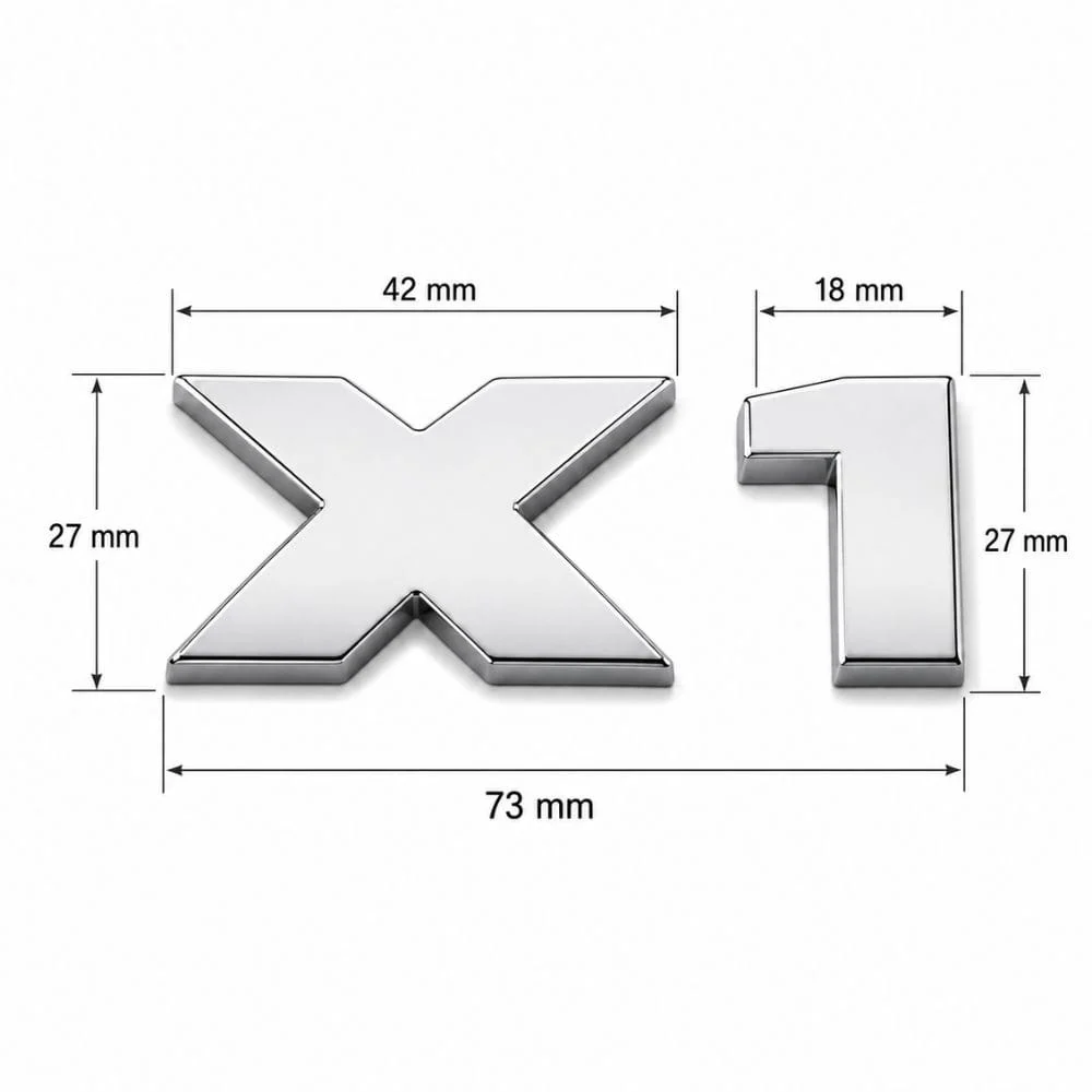Emblema X1 cromado para portón trasero de BMW estilo M Lite