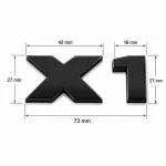 Emblema X1 negro para portón trasero de BMW estilo M Lite
