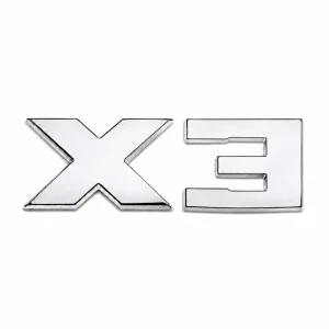 Emblema X3 cromado para portón trasero de BMW estilo M Lite