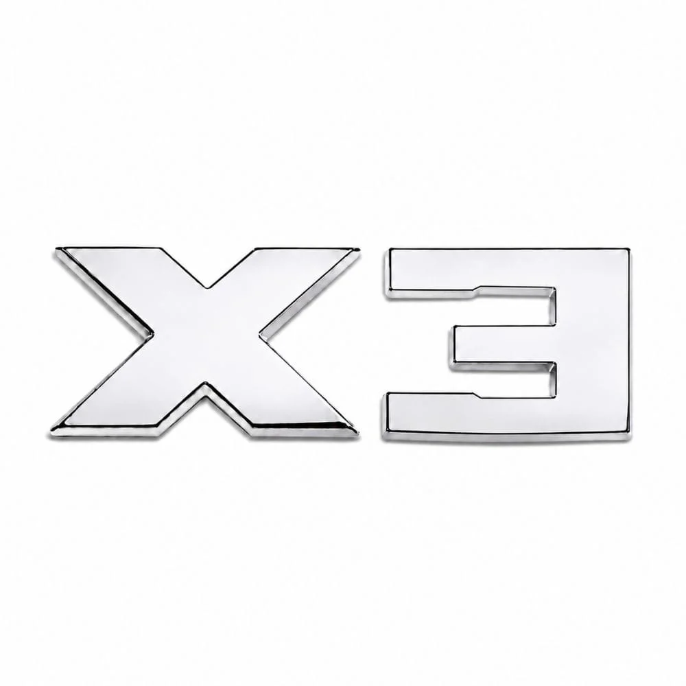 Emblema X3 cromado para portón trasero de BMW estilo M Lite