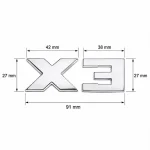 Emblema X3 cromado para portón trasero de BMW estilo M Lite
