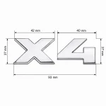 Emblema X4 cromado para portón trasero de BMW estilo M Lite