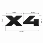 Emblema X4 negro brillo para portón trasero de BMW estilo M Lite