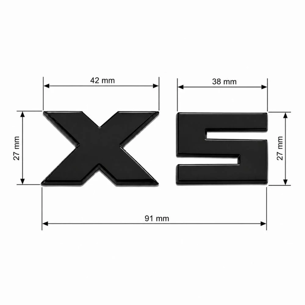 Emblema X5 negro para portón trasero de BMW estilo M Lite