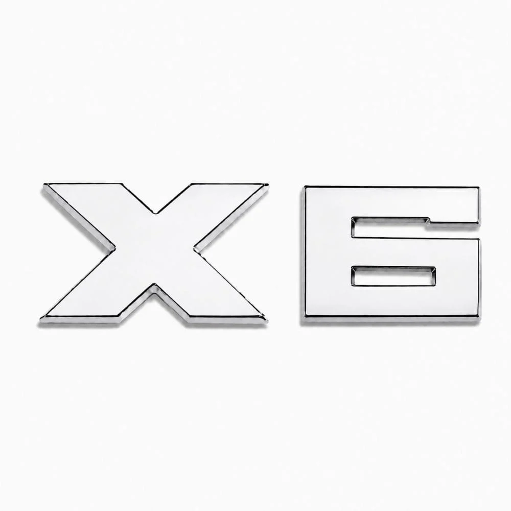 Emblema X6 cromado para portón trasero de BMW estilo M Lite