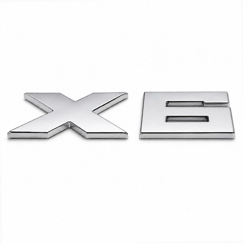 Emblema X6 cromado para portón trasero de BMW estilo M Lite
