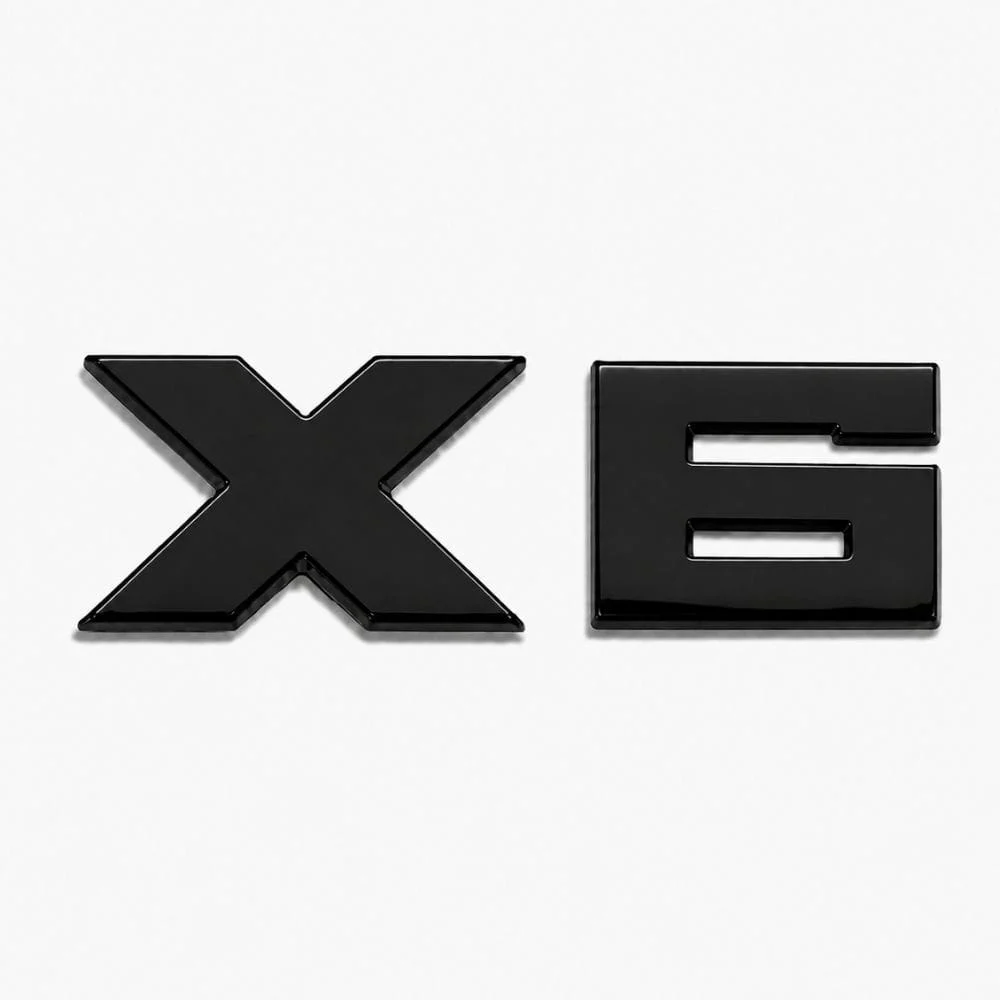 Emblema X6 negro para portón trasero de BMW estilo M Lite