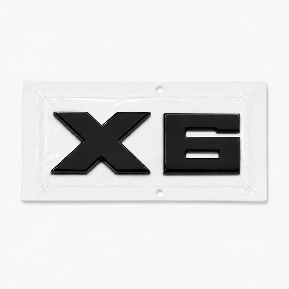Emblema X6 negro para portón trasero de BMW estilo M Lite