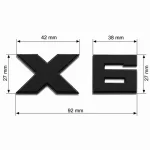 Emblema X6 negro para portón trasero de BMW estilo M Lite