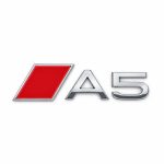 Insignia A5 cromada con recuadro rojo estilo S Line para portón trasero