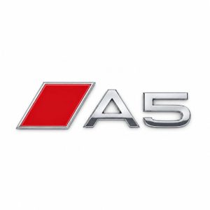 Insignia A5 cromada con recuadro rojo estilo S Line para portón trasero