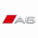 Insignia A6 cromada con recuadro rojo estilo S Line para portón trasero