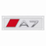 Insignia A7 cromada con recuadro rojo estilo S Line para portón trasero