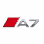 Insignia A7 cromada con recuadro rojo estilo S Line para portón trasero