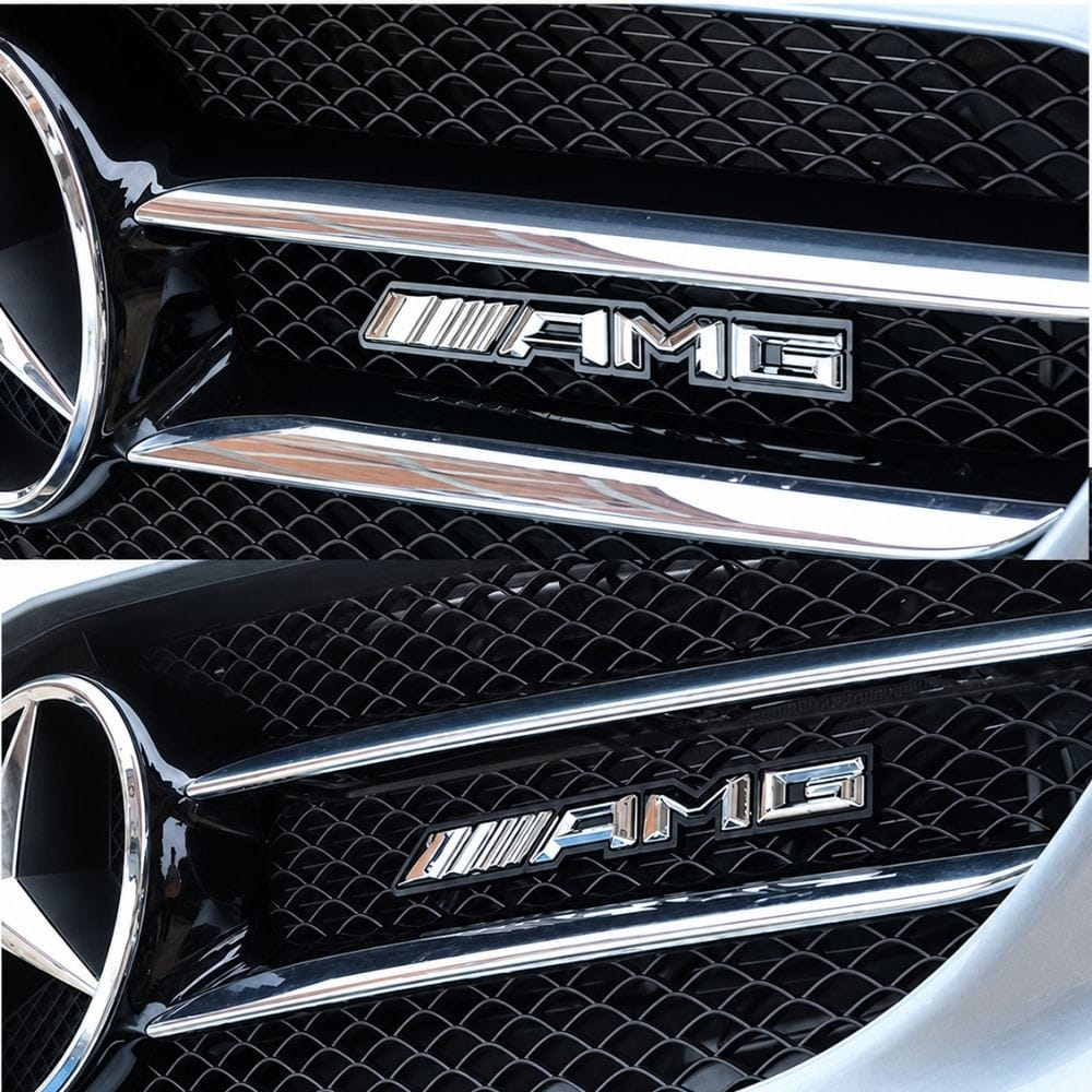 Emblema AMG cromado con tornillos para parrilla tipo rejilla de Mercedes Benz