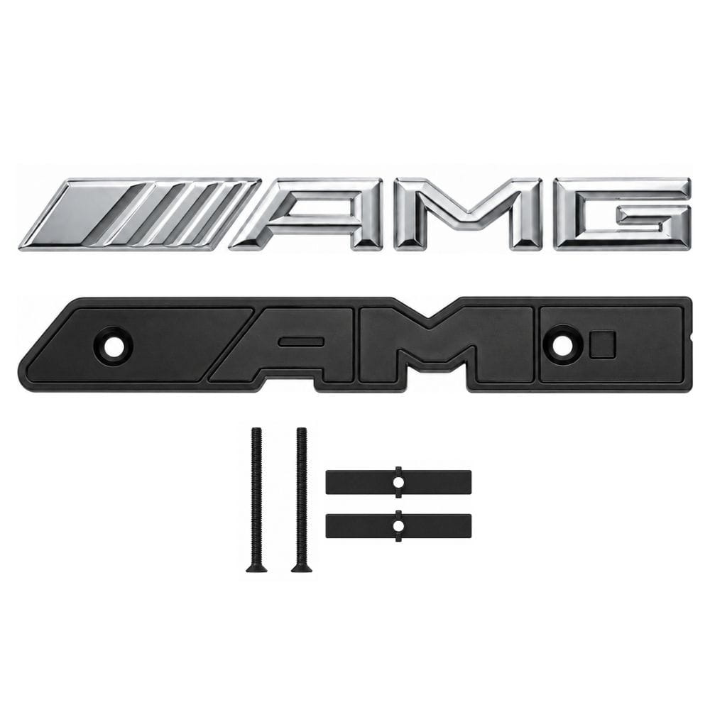 Emblema AMG cromado con tornillos para parrilla tipo rejilla de Mercedes Benz
