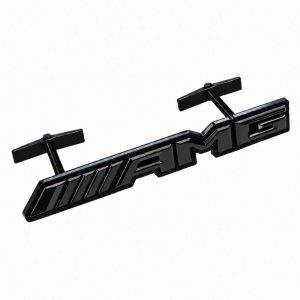 Emblema AMG negro brillo con tornillos para parrilla tipo rejilla de Mercedes Benz