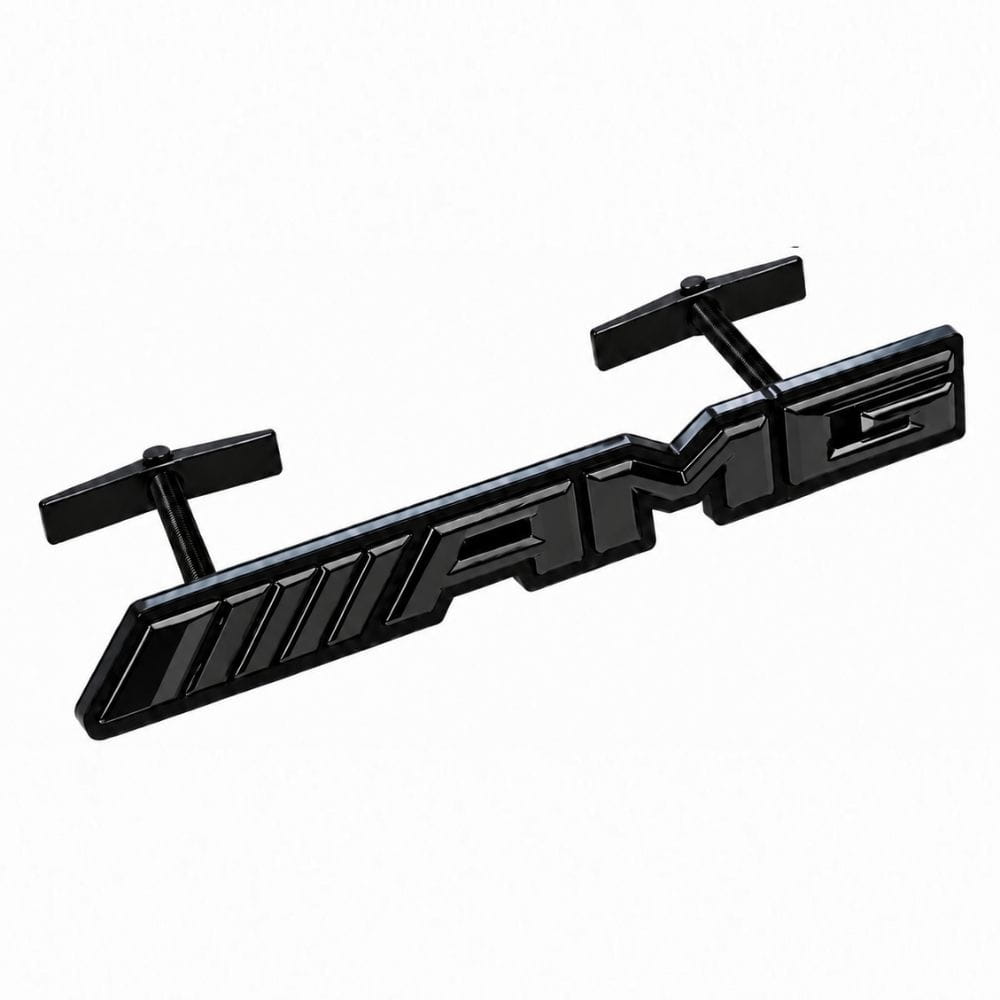 Emblema AMG negro brillo con tornillos para parrilla tipo rejilla de Mercedes Benz