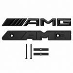 Emblema AMG negro brillo con tornillos para parrilla tipo rejilla de Mercedes Benz