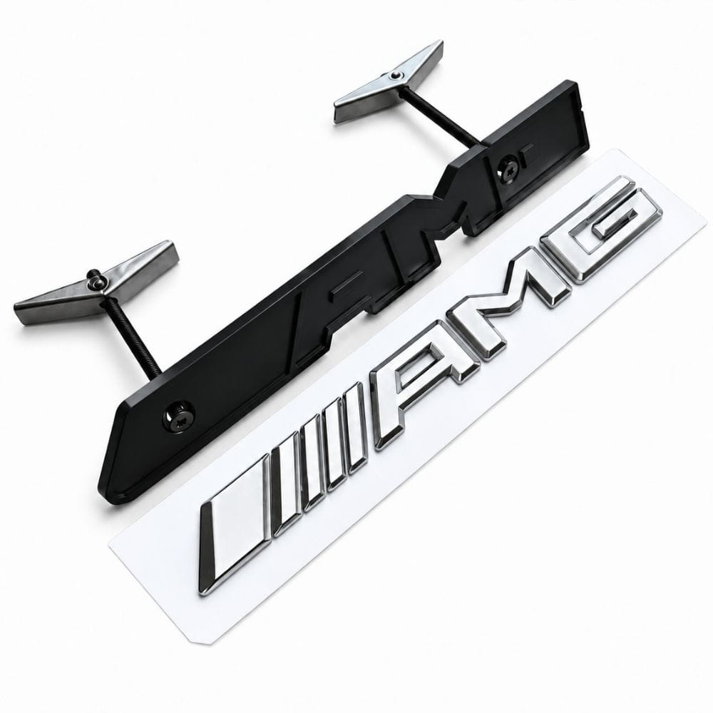Emblema AMG cromado con tornillos para parrilla tipo rejilla de Mercedes Benz