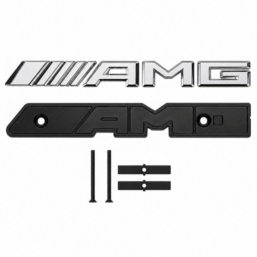 Emblema AMG cromado con tornillos para parrilla tipo rejilla de Mercedes Benz