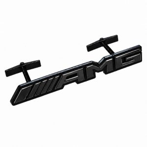 Emblema AMG negro brillo con tornillos para parrilla tipo rejilla de Mercedes Benz