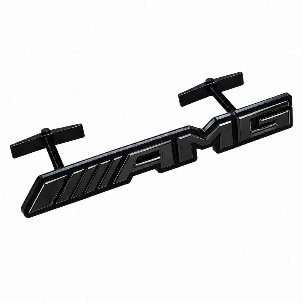 Emblema AMG negro brillo con tornillos para parrilla tipo rejilla de Mercedes Benz