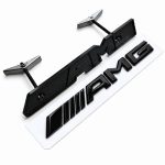 Emblema AMG negro brillo con tornillos para parrilla tipo rejilla de Mercedes Benz