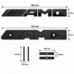 Emblema AMG negro brillo con tornillos para parrilla tipo rejilla de Mercedes Benz
