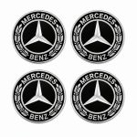 Adhesivos Mercedes con diseño de laurel negro de 65 mm para llantas Mercedes Benz