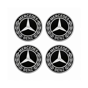 Adhesivos Mercedes con diseño de laurel negro de 60 mm para llantas Mercedes Benz