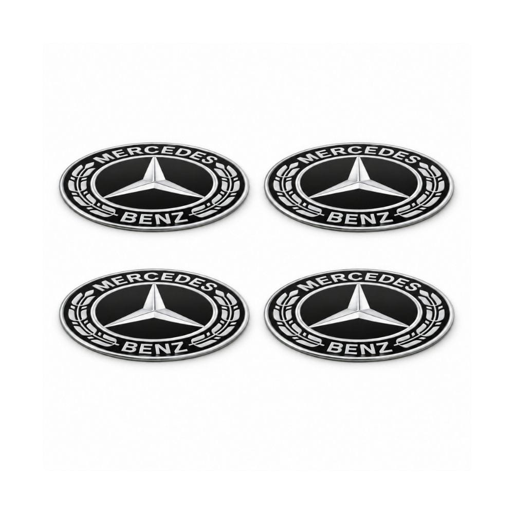 Adhesivos Mercedes con diseño de laurel negro de 60 mm para llantas Mercedes Benz