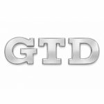 Emblema metálico GTD cromado para portón trasero de Golf VI y VII con relieve