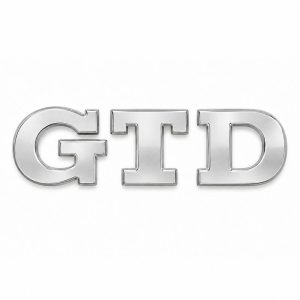 Emblema metálico GTD cromado para portón trasero de Golf VI y VII con relieve
