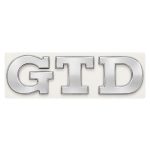 Emblema metálico GTD cromado para portón trasero de Golf VI y VII con relieve