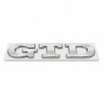 Emblema metálico GTD cromado para portón trasero de Golf VI y VII con relieve