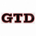 Emblema metálico GTD negro con borde rojo para portón trasero de Golf VI y VII con relieve