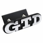 Emblema metálico GTD cromado para parrilla de Golf VI y VII con relieve