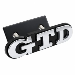 Emblema metálico GTD cromado para parrilla de Golf VI y VII con relieve