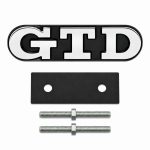 Emblema metálico GTD cromado para parrilla de Golf VI y VII con relieve