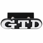Emblema metálico GTD cromado para parrilla de Golf VI y VII con relieve