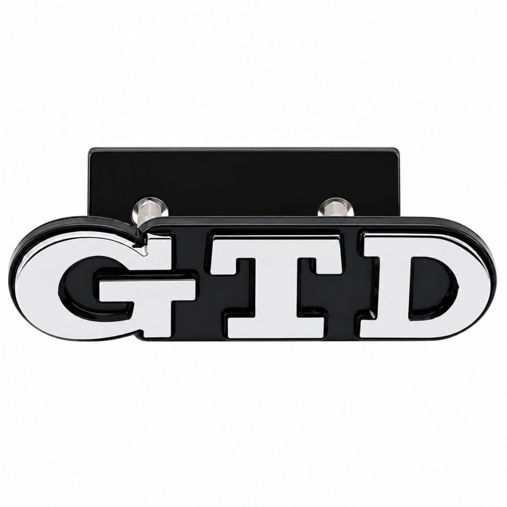 Emblema metálico GTD cromado para parrilla de Golf VI y VII con relieve