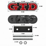 Emblema metálico GTD rojo con borde cromado para parrilla frontal de Golf VI y VII con relieve
