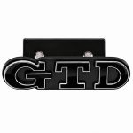 Emblema GTD negro con borde cromado para parrilla frontal de VW Golf 6, 7 y 7.5.