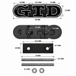 Emblema GTD negro con borde cromado para parrilla frontal de VW Golf 6, 7 y 7.5.