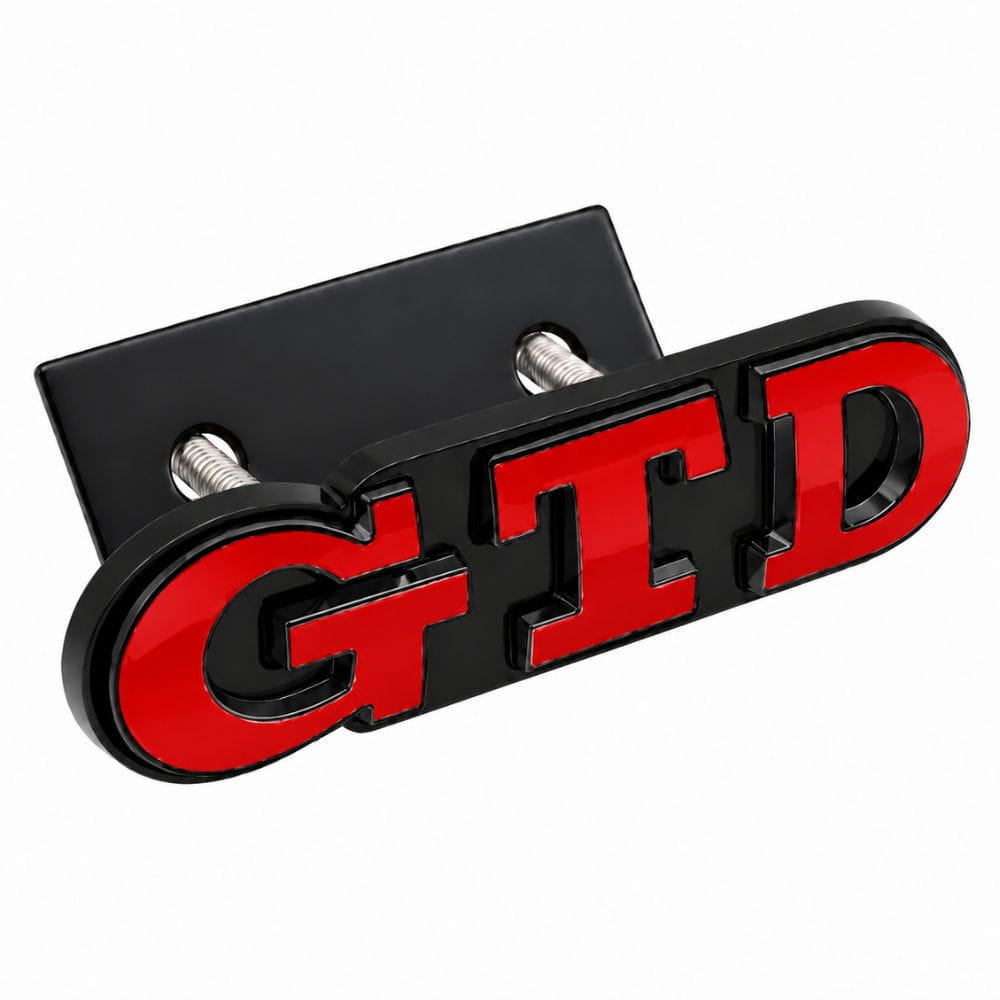 Emblema GTD rojo con borde negro para parrilla frontal de VW Golf 6, 7 y 7.5.