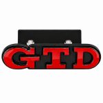 Emblema GTD rojo con borde negro para parrilla frontal de VW Golf 6, 7 y 7.5.