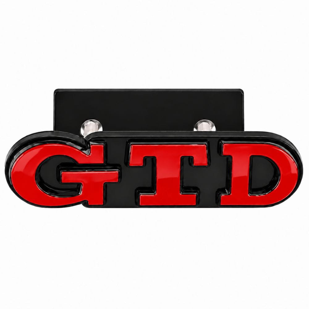 Emblema GTD rojo con borde negro para parrilla frontal de VW Golf 6, 7 y 7.5.